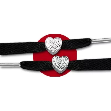 Décorations, bijoux de lacets coeurs amour argentés .vente…