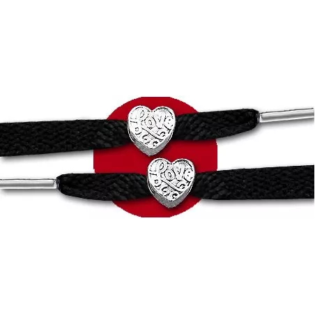 Décorations, bijoux de lacets coeurs amour argentés .vente…