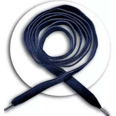 Lacets fins en velours ras&nbsp;marine pour vos chaussures 2