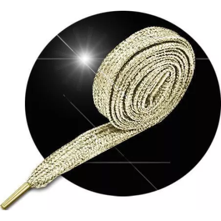 Lacets paillettes brillants champagne pour vos chaussures