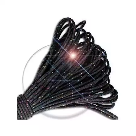 Lacets paracorde noirs paillettes multicolores pour vos chaussures