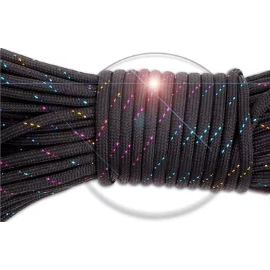 Lacets paracorde noirs paillettes multicolores pour vos…