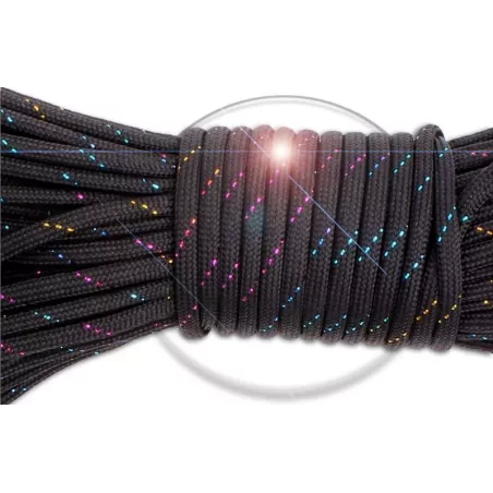 Lacets paracorde noirs paillettes multicolores pour vos…