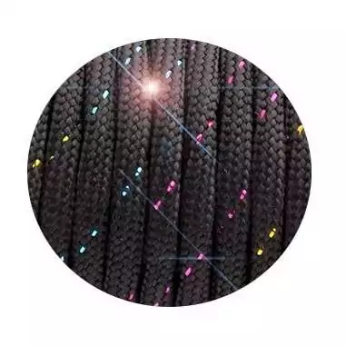 Lacets paracorde noirs paillettes multicolores pour vos chaussures