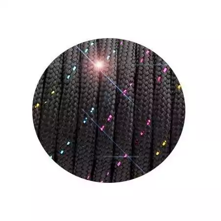 Lacets paracorde noirs paillettes multicolores pour vos chaussures