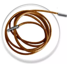 Lacets fins cirés couleur moutarde pour vos chaussures