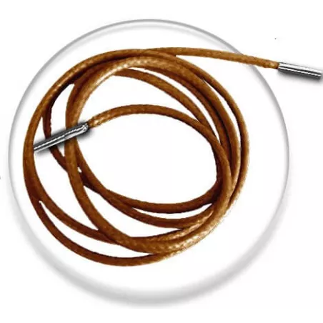 Lacets fins cirés couleur moutarde pour vos chaussures