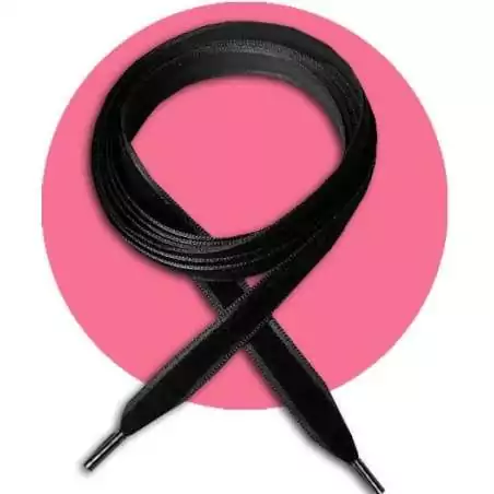 Lacets fins velours noir gansé pour vos chaussures Lacets fins velours noir gansé pour vos chaussures