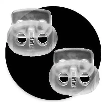 Stoppeurs plats transparents pour lacets, capuches, sac... Stoppeurs plats transparents pour lacets, capuches, sac...