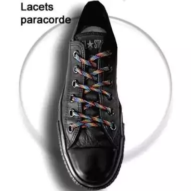 Lacets bicolores paracorde en noir & marron pour vos chaussures