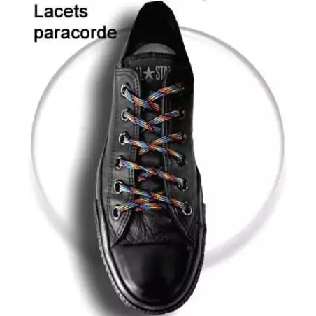 Lacets bicolores paracorde en noir & marron pour vos chaussures Lacets bicolores paracorde en noir & marron pour vos chaussures