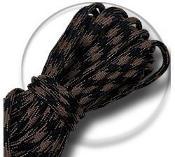 1 paire x lacets ronds paracorde noir + brun