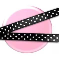 Lacets satin noir à pois blancs pour vos chaussures 2