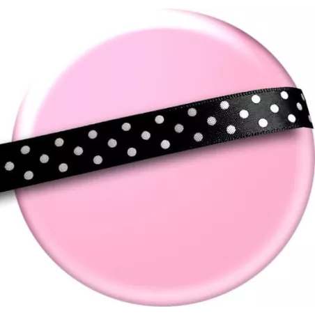 Lacets satin noir à pois blancs pour vos chaussures