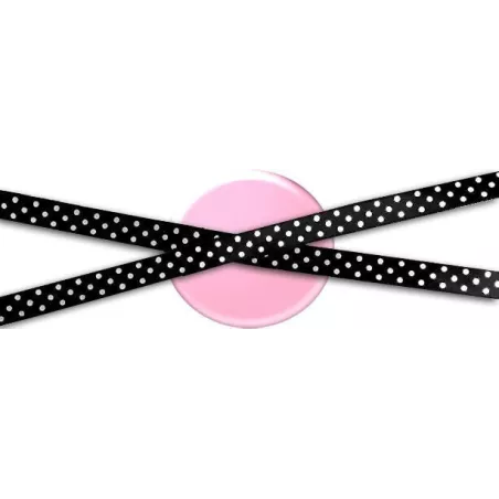 Lacets satin noir à pois blancs pour vos chaussures