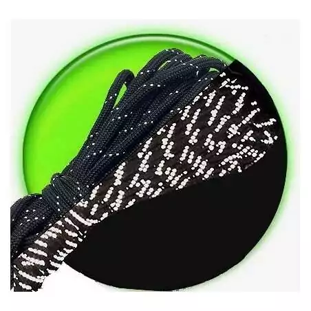 Lacets paracorde noire réflective pour vos chaussures