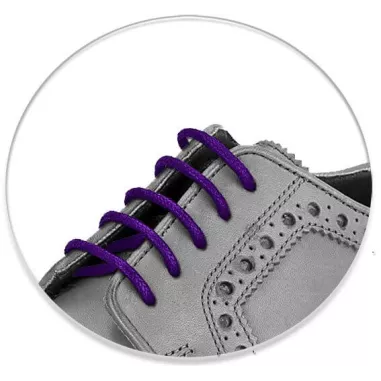 Lacets de chaussures fins cirés violets sur mesure en France