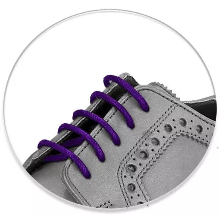Lacets de chaussures fins cirés violets sur mesure en France
