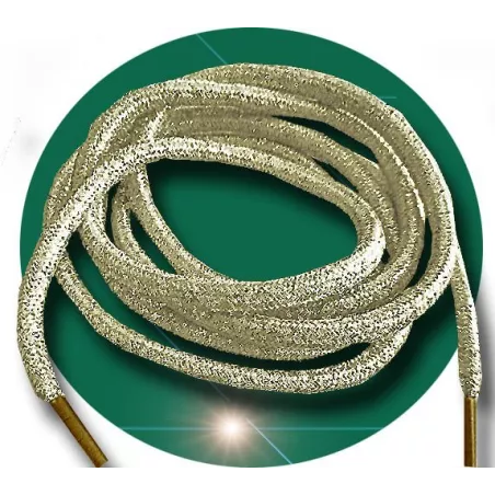 Lacets ronds&nbsp;champagne paillettes pour vos chaussures