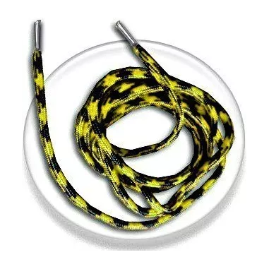 Lacets de chaussures noirs blancs bicolores ronds, en…