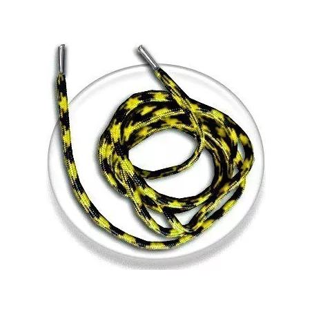 Lacets de chaussures noirs blancs bicolores ronds, en…