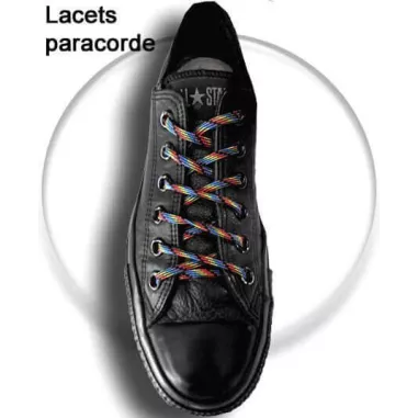 Lacets de chaussures noirs blancs bicolores ronds, en…