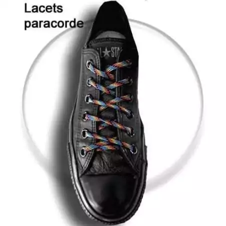 Lacets ronds bicolores paracorde en noir & jaune. pour vos chaussures Lacets ronds bicolores paracorde en noir & jaune. pour vos chaussures