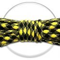 Lacets paracorde ronds noirs jaunes 