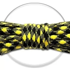 Lacets ronds bicolores paracorde en noir & jaune. pour vos chaussures 2