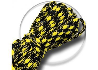 1 paire x lacets ronds paracorde noir + jaune