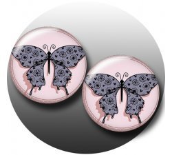 1 paire x ​décorations de lacets papillons noirs dentelle