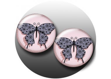 1 paire x ​décorations de lacets papillons noirs dentelle