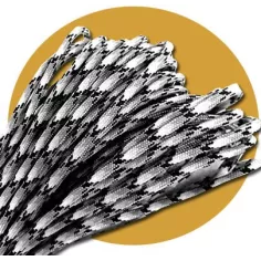 Lacets de chaussures noirs blancs bicolores ronds, en…