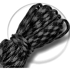 Lacets bicolores paracorde en noir & gris pour vos chaussures