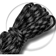 Lacets de chaussures noirs blancs bicolores ronds, en…