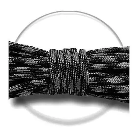 Lacets bicolores paracorde en noir & gris pour vos chaussures