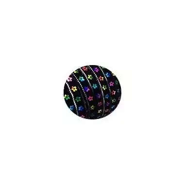 Lacets velours noir fleurs sequins colorées pour vos chaussures