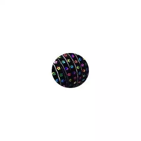 Lacets velours noir fleurs sequins colorées pour vos chaussures  Lacets velours noir fleurs sequins colorées pour vos chaussures