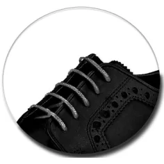 Lacets fins cirés en gris acier pour vos chaussures 2