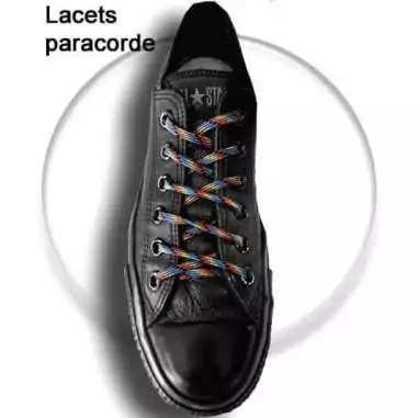 Lacets paracorde bicolores en noir & blanc pour vos chaussures