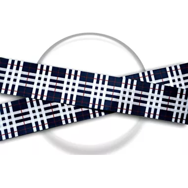 Lacets satin large marine écossais pour vos chaussures