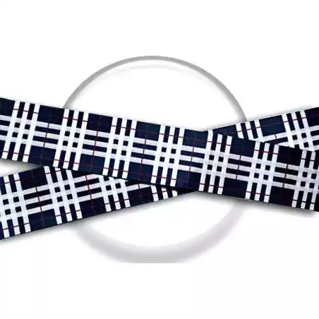 Lacets satin large marine écossais pour vos chaussures