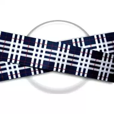 Lacets satin large marine écossais pour vos chaussures