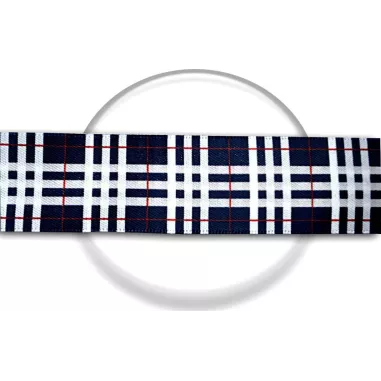 Lacets satin large marine écossais pour vos chaussures