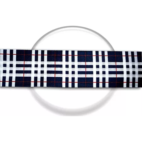 Lacets satin large marine écossais pour vos chaussures