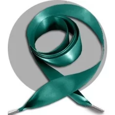 Lacets larges satin bleu-vert pour vos chaussures