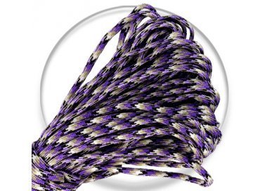 1 paire x lacets ronds paracorde camo violets