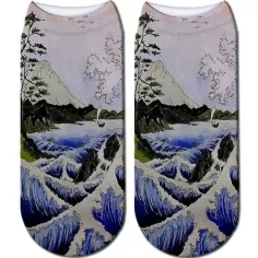 1 paire x ​socquettes paysage Japon