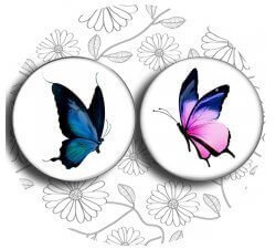 Set 2 décorations de lacets Papillons Amoureux