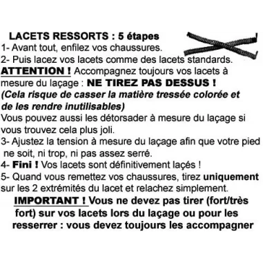 Lacets ressorts élastiques,sans noeud,magiques,faciles…